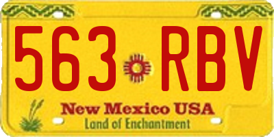 NM license plate 563RBV
