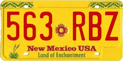 NM license plate 563RBZ