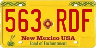 NM license plate 563RDF