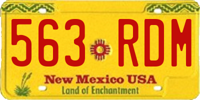 NM license plate 563RDM