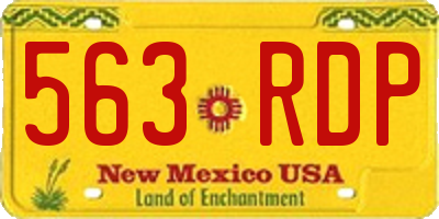 NM license plate 563RDP