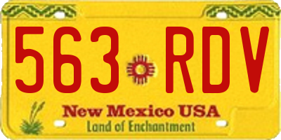 NM license plate 563RDV