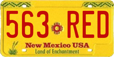 NM license plate 563RED