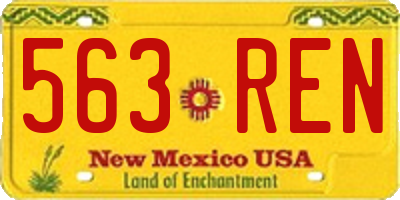 NM license plate 563REN