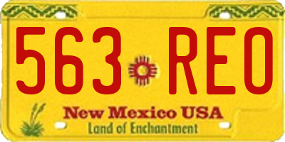 NM license plate 563REO
