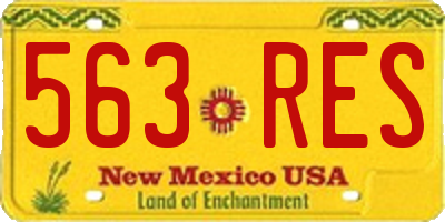 NM license plate 563RES