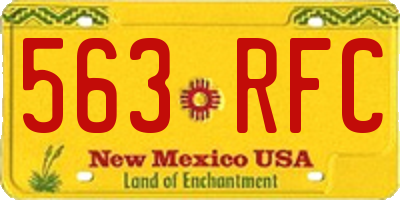 NM license plate 563RFC