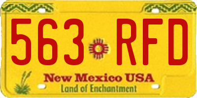 NM license plate 563RFD