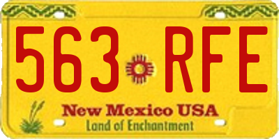 NM license plate 563RFE