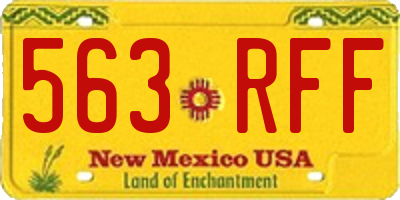 NM license plate 563RFF