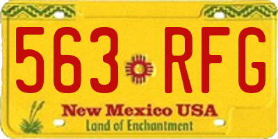 NM license plate 563RFG