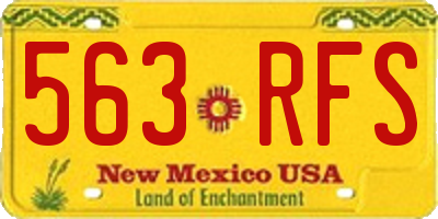 NM license plate 563RFS
