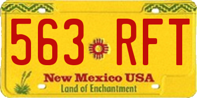 NM license plate 563RFT