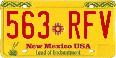 NM license plate 563RFV