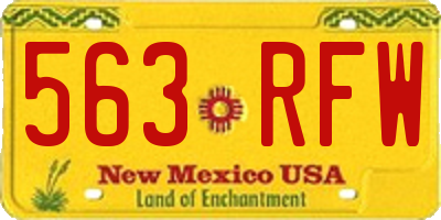 NM license plate 563RFW