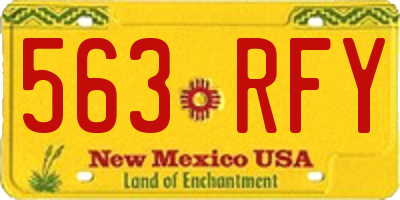 NM license plate 563RFY