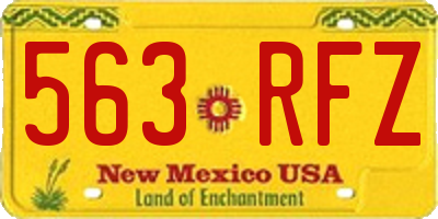 NM license plate 563RFZ