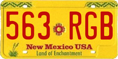 NM license plate 563RGB