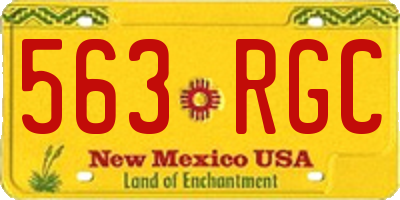 NM license plate 563RGC
