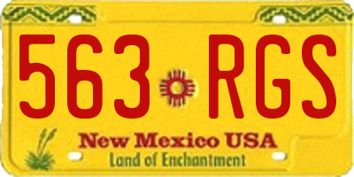 NM license plate 563RGS