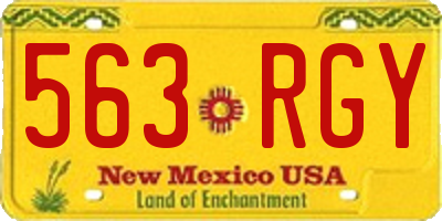 NM license plate 563RGY