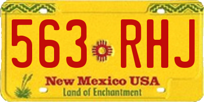 NM license plate 563RHJ
