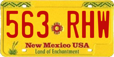 NM license plate 563RHW
