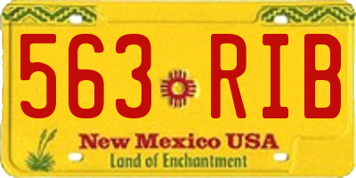 NM license plate 563RIB