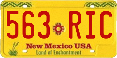 NM license plate 563RIC