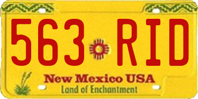 NM license plate 563RID