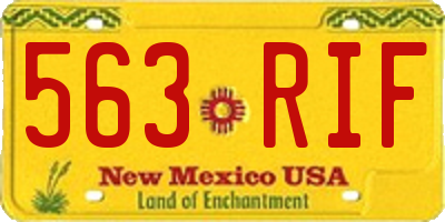 NM license plate 563RIF
