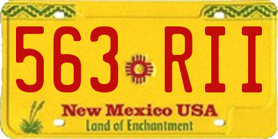 NM license plate 563RII