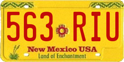 NM license plate 563RIU