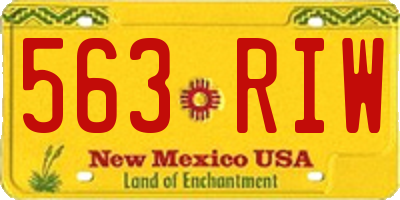 NM license plate 563RIW