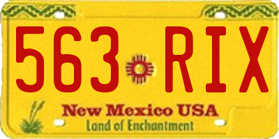 NM license plate 563RIX