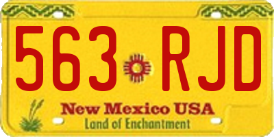 NM license plate 563RJD