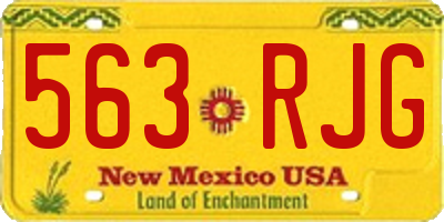 NM license plate 563RJG