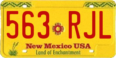 NM license plate 563RJL
