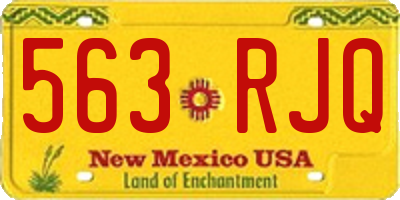 NM license plate 563RJQ