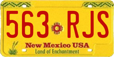 NM license plate 563RJS