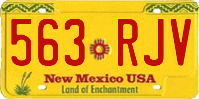 NM license plate 563RJV