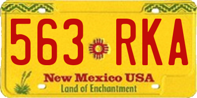 NM license plate 563RKA