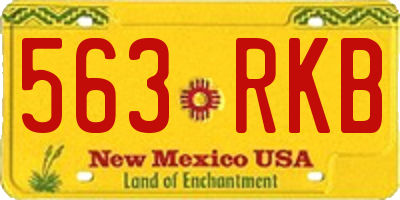 NM license plate 563RKB