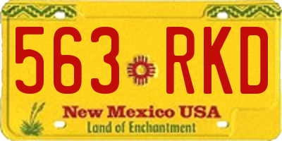 NM license plate 563RKD