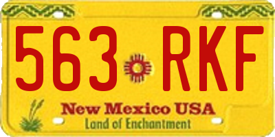 NM license plate 563RKF