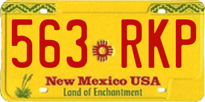 NM license plate 563RKP