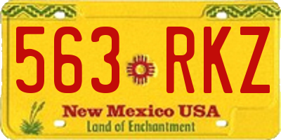NM license plate 563RKZ