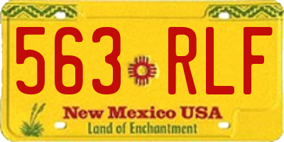 NM license plate 563RLF