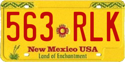 NM license plate 563RLK
