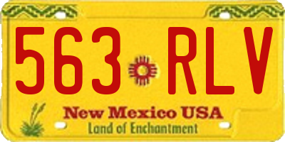 NM license plate 563RLV